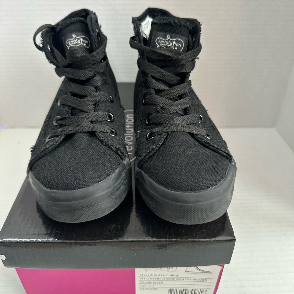 Revolution Kids Black Canvas Sneakers - Picture 2 of 8